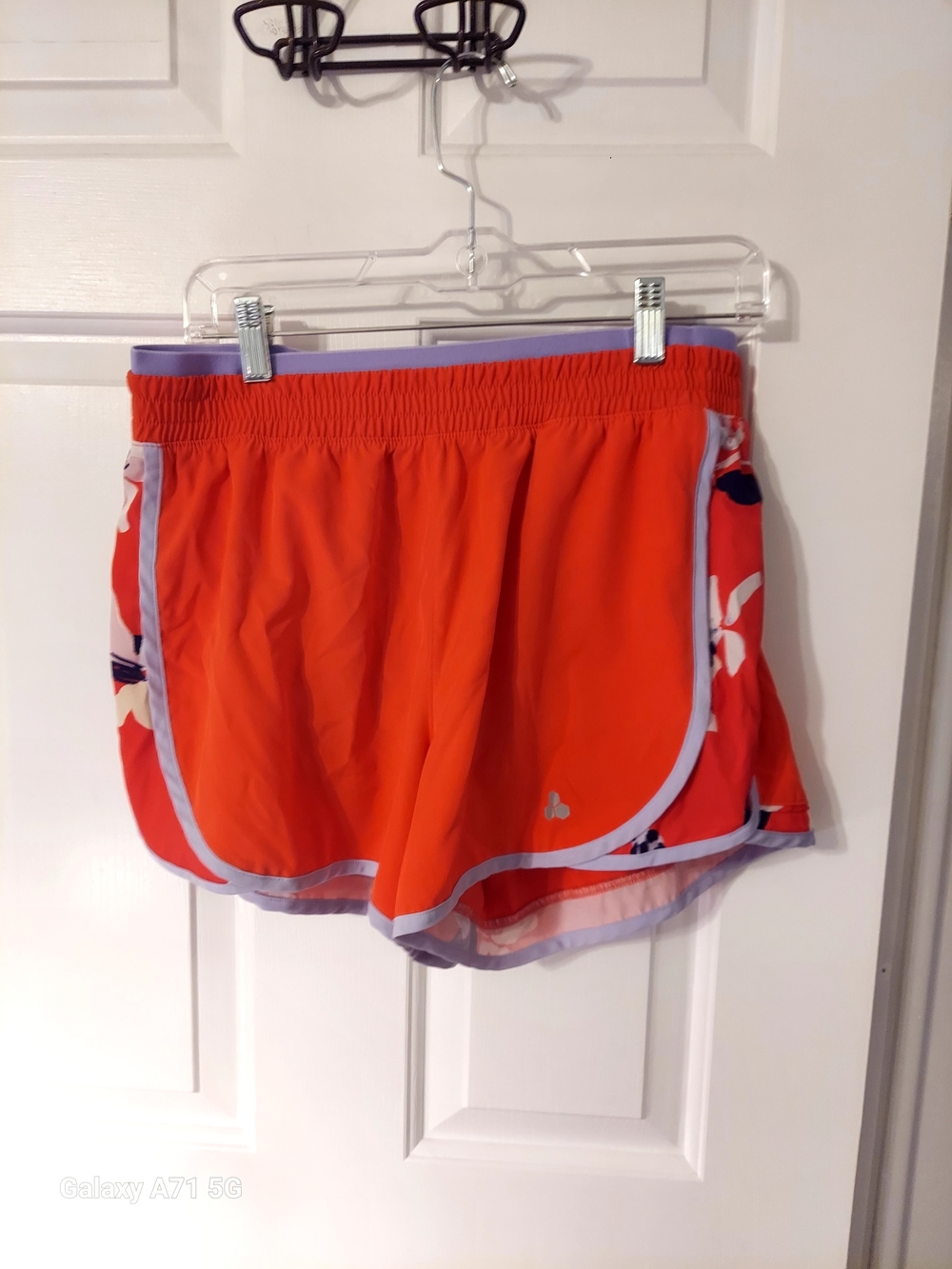 tek gear Orange Women's Athletic Shorts with Lavender Trim